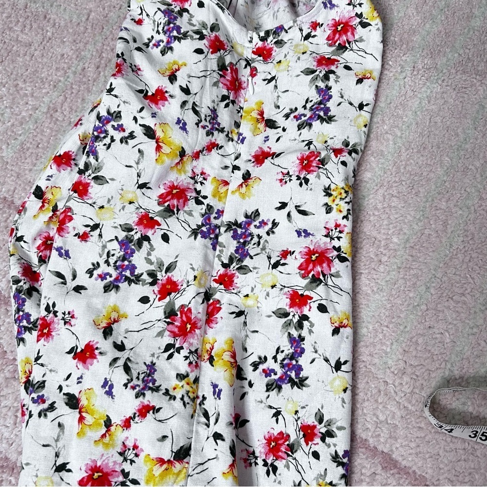 Chadwicks Floral Sleeveless Linen Blend Knee Length Dress Size 1X Summer Cruise - Picture 5 of 12